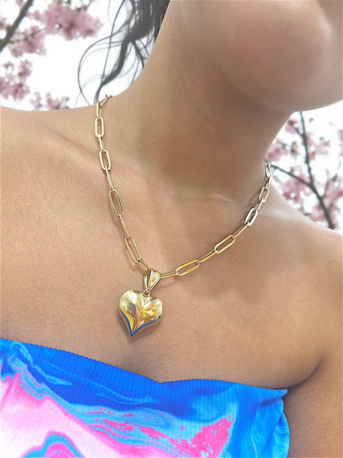 Necklace 14k with hearth 10k