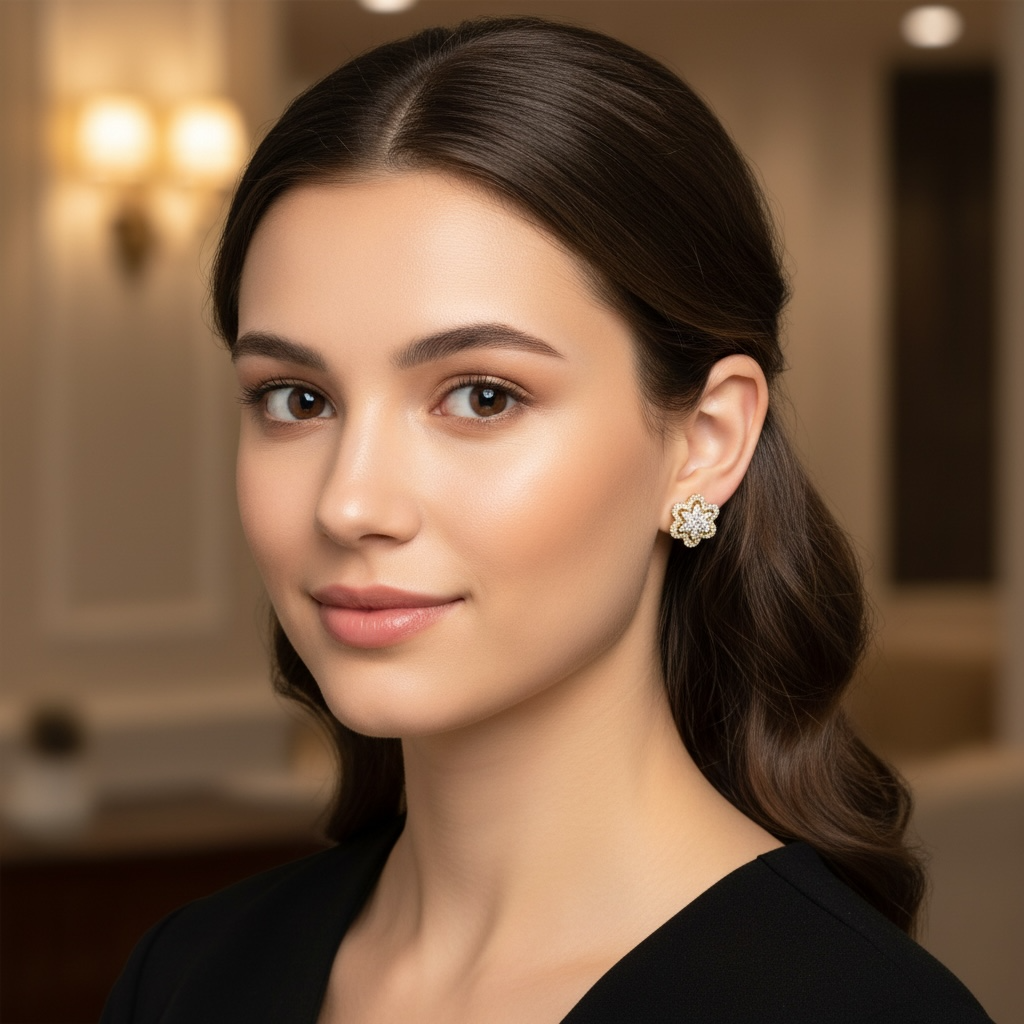 Earring 10k with natural Diamonds