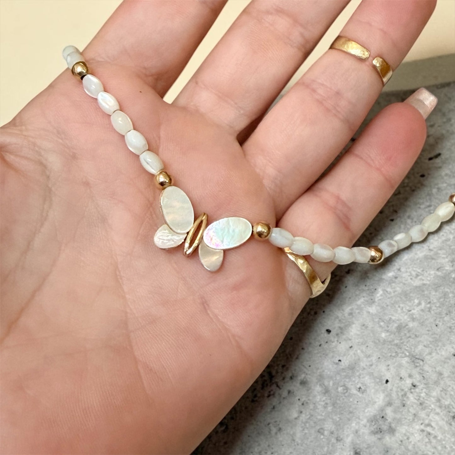 Necklace 14k and Nácre