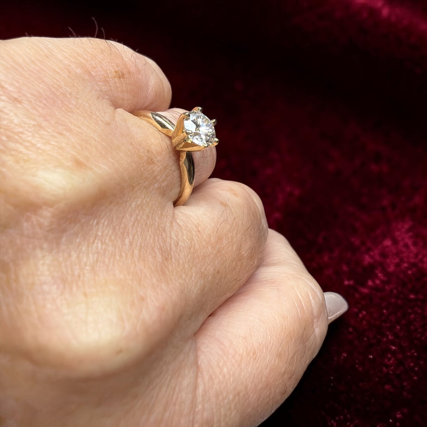 Solitaire Diamond lab Ring 14k
