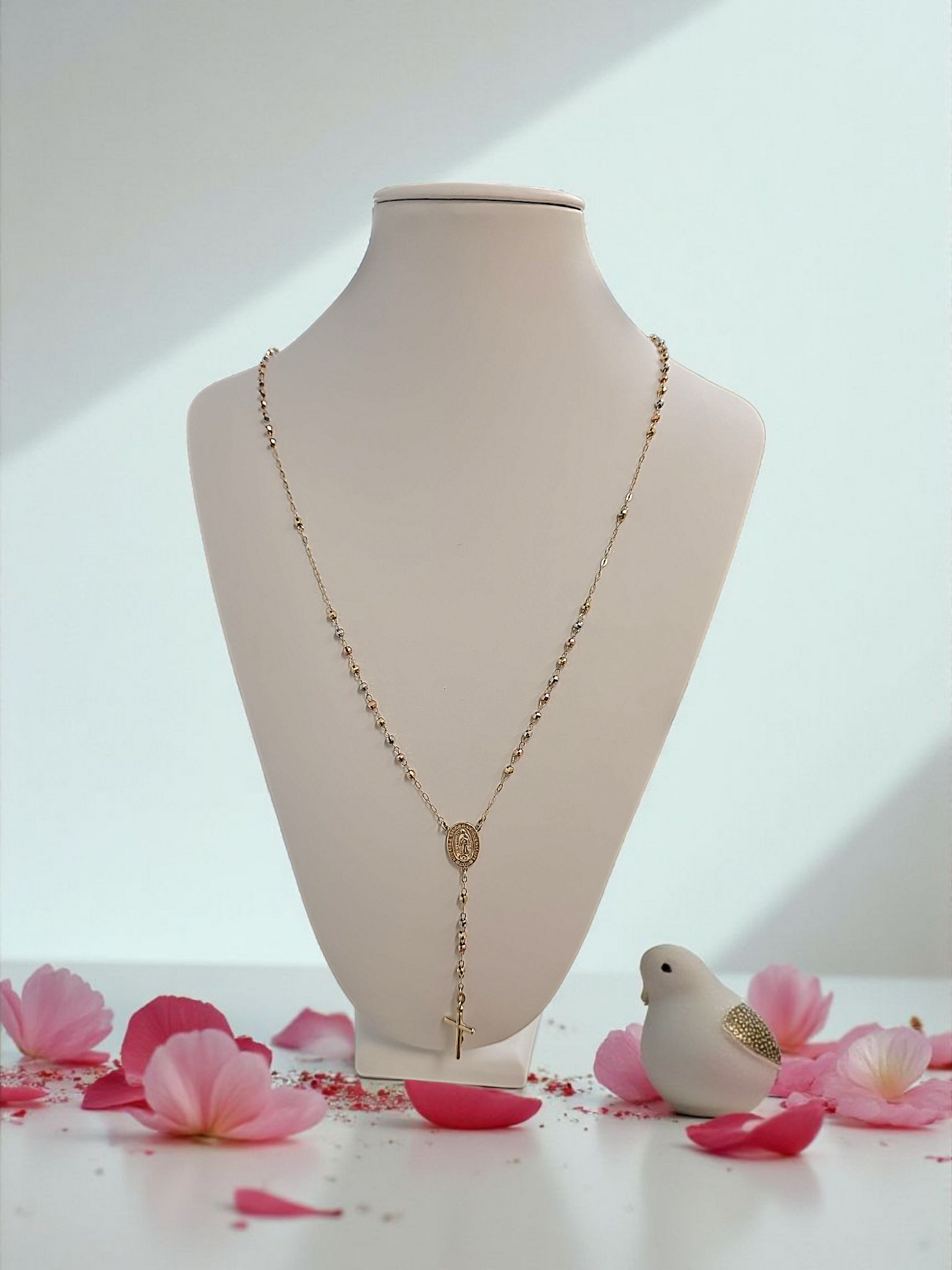 Rosary 14k with three gold tones